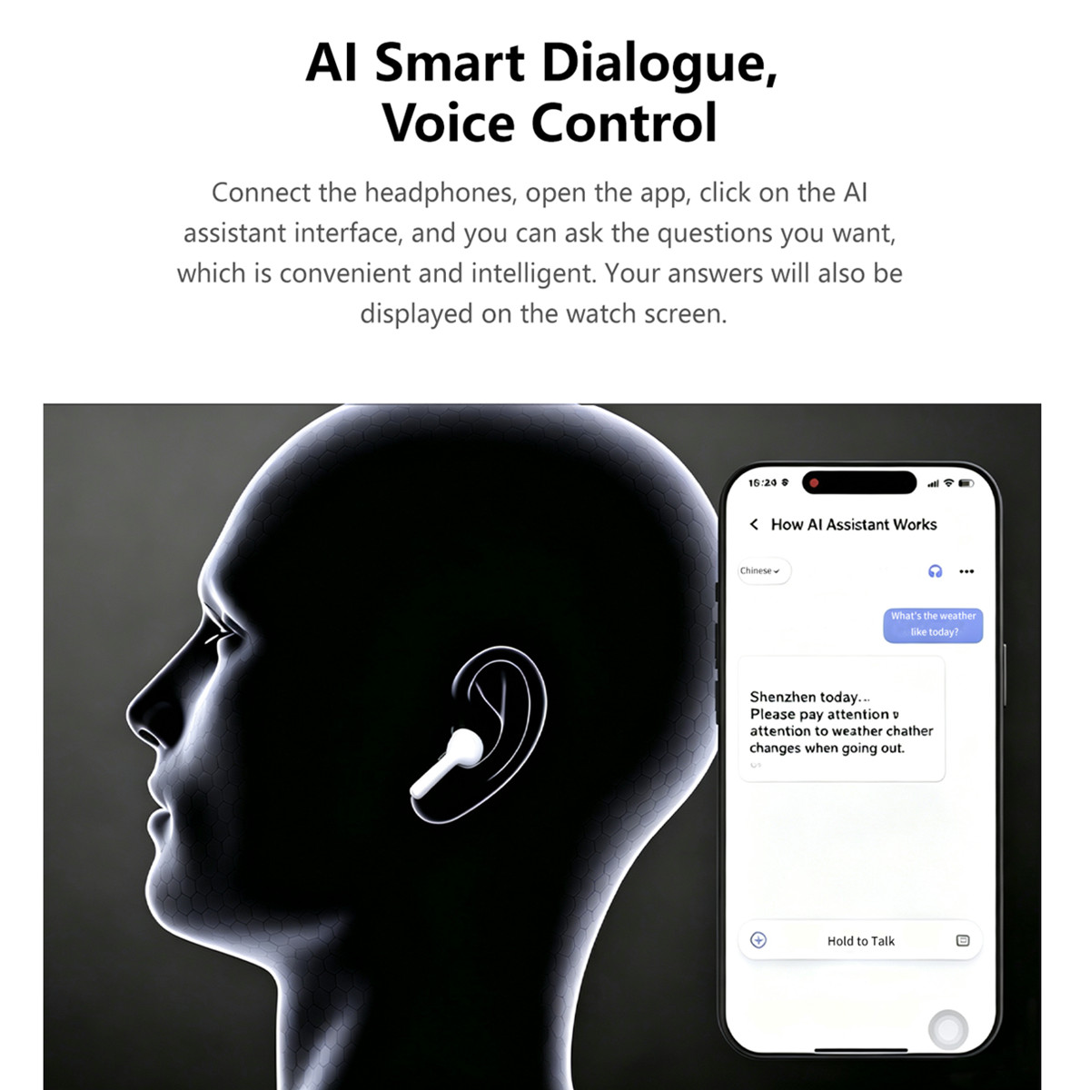 Smart Watch Bluetooth Earphone - Audio Music Track recension och pris