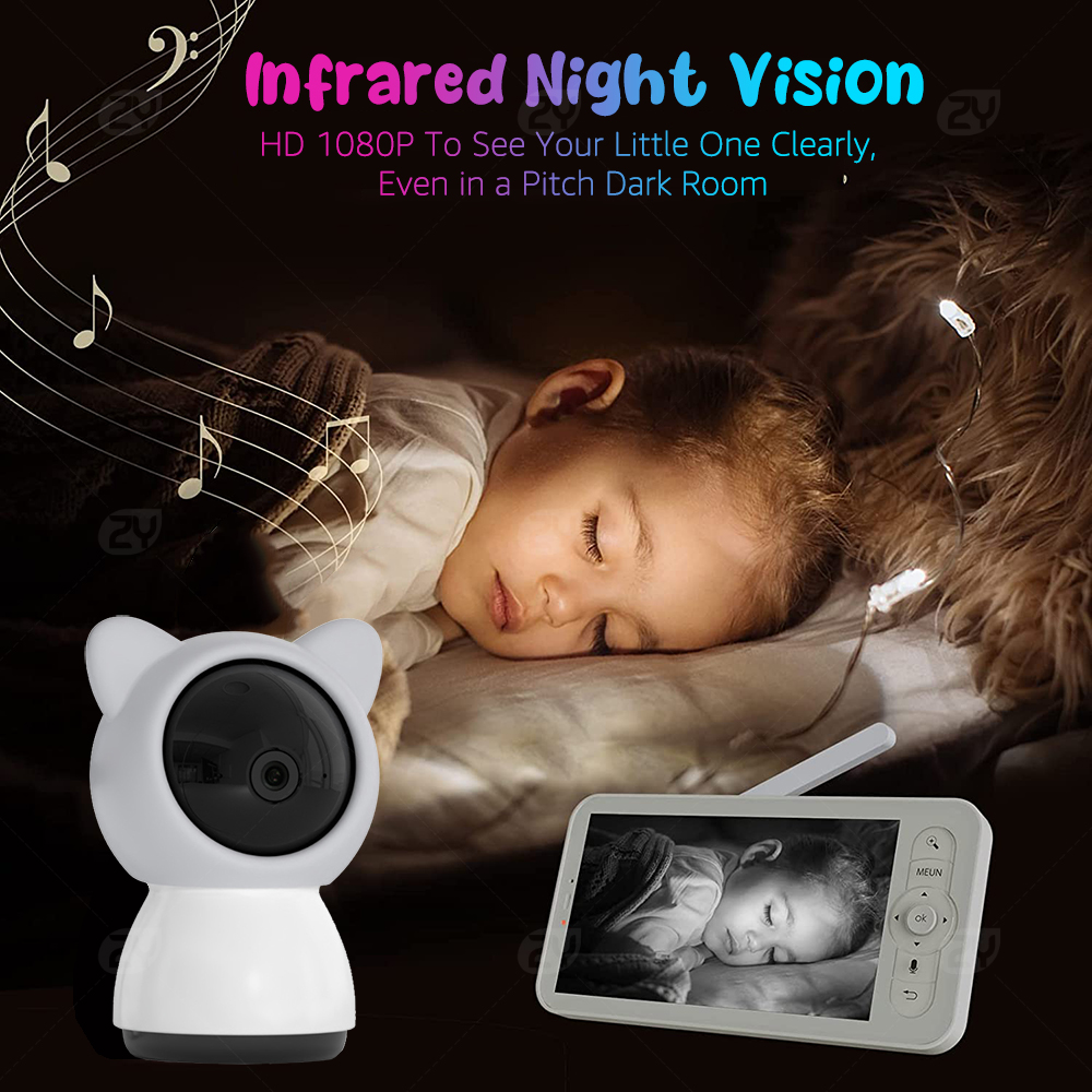 2K/3MP 5-inch Wireless Baby Mo - Audio Music Track recension och pris