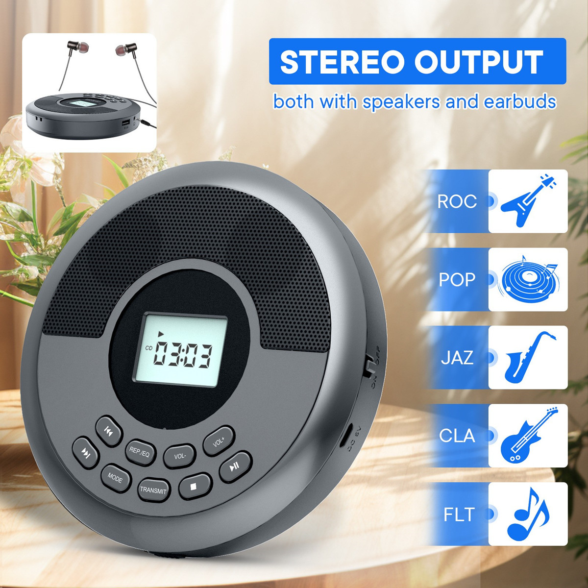 Portable CD Disc Machine MP3 U - Audio Music Mp3 Song recension och pris