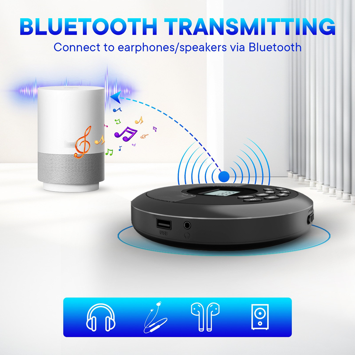 Portable CD Disc Machine MP3 U - Audio Music Mp3 Song recension och pris