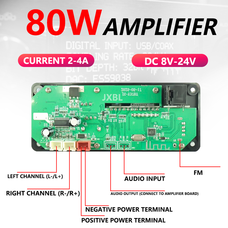 80W Bluetooth 5.0 MP3 Decoder  - Audio Music Mp3 recension och pris